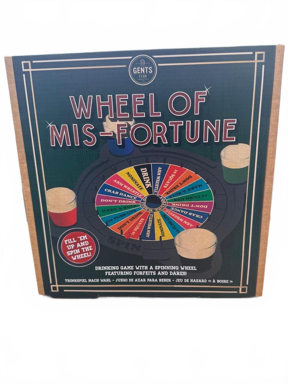 Paladone Wheel of Mis-Fortune Drinking Party Game Preowned